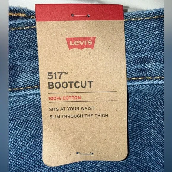Levi's Men's Blue Jeans Size 34x34 517 Bootcut NWT - Picture 7 of 8